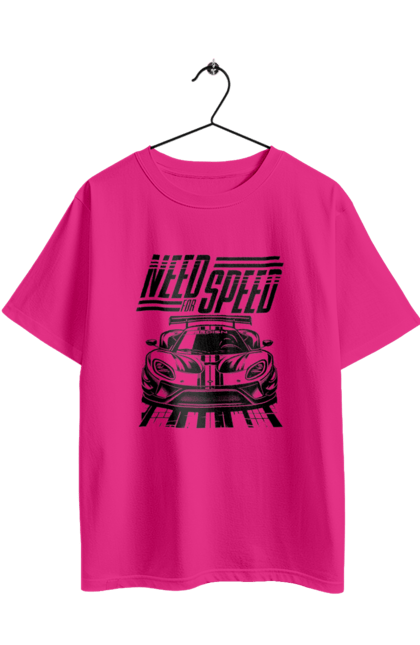 Футболка оверсайз з принтом "Жага швидкості". Відео ігри, гонки, ігри, комп ютерні ігри, машини, симулятори, швидкість. 2070702