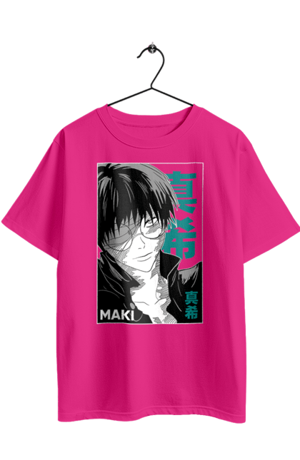 Футболка оверсайз з принтом "Магічна битва Макі". Anime, jujutsu kaisen, maki, maki zenin, manga, аніме, магічна битва, макі, макі зенін, манга. 2070702