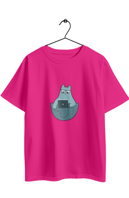 Футболка оверсайз з принтом "Кіт програміст". Angular, c, css, html, it, javascript, jquery, php, python, react, svelt, vue, айтишник, айті, гумор, код, кодувати, прогер, програміст, програмісти, ти ж, ти ж програміст, тиж програміст. 2070702