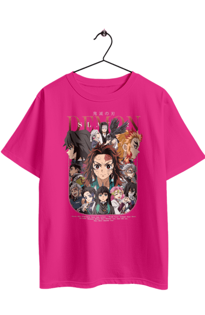 Футболка оверсайз з принтом "Винищувач Демонів". Demon slayer, kamado tanjiro, kimetsu no yaiba, аніме, винищувач демонів, манга, танджіро, танджіро камадо. 2070702