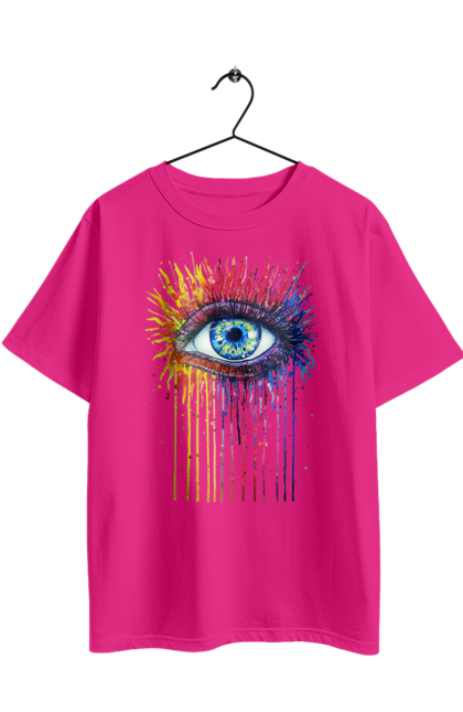 Футболка оверсайз з принтом "Барвисто Тече Око". Очей, фарби. 2070702