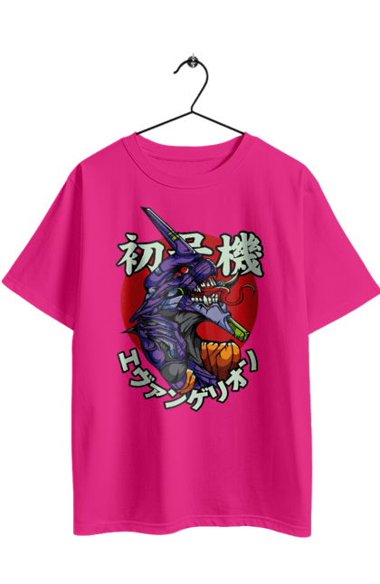 Футболка оверсайз з принтом "Євангеліон". Evangelion, neon genesis evangelion, аніме, єва 01, євангеліон, манга, синдзі, янгол. 2070702