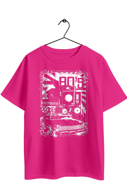 Футболка оверсайз з принтом "80 Е, Машина І Музика". 80, 80ті, машина, музика. 2070702
