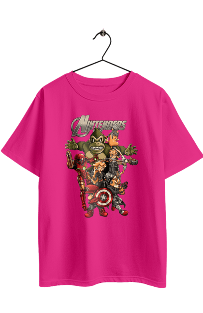 Футболка оверсайз з принтом "Герої Nintendo". Animal crossing, donkey kong, kirby, legend of zelda, nintendo, pokemon, герої з ігор, луїджі, маріо, мультики, принцеса піч. 2070702