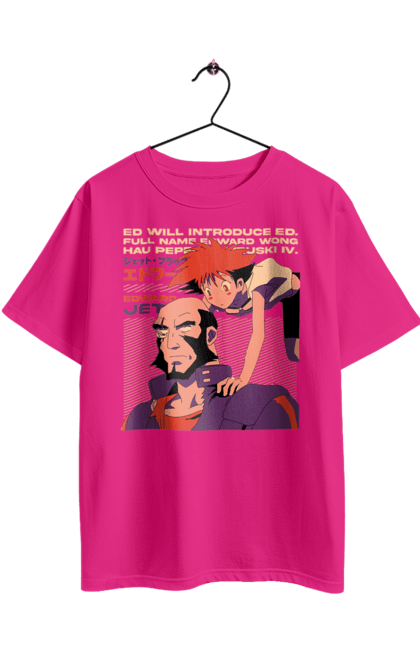 Oversized t-shirt with prints Cowboy Bebop Jet and Ed. Anime, cowboy bebop, edward, jet, jet black. 2070702