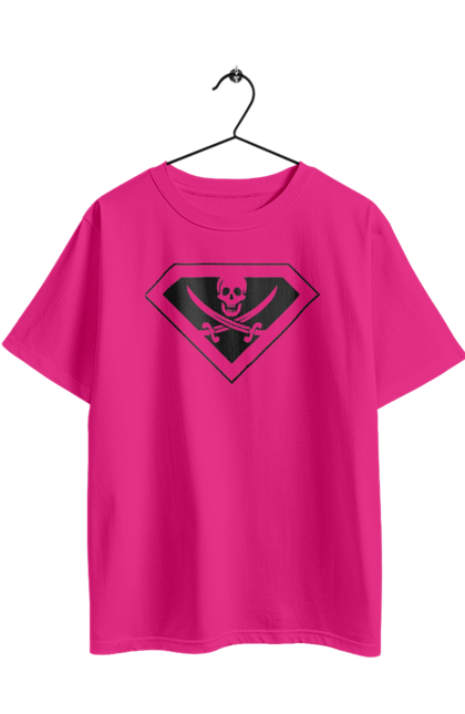 Футболка оверсайз з принтом "Суперпірат". Бетмен, кіно, комікси, марвел, супергерої, супермен, фільми. 2070702