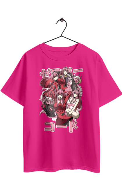 Футболка оверсайз з принтом "Коханий у Франксі Zero Two". Anime, manga, zero two, аніме, зеро ту, коханий у франксі, манга, милий у франксі, нуль два. 2070702