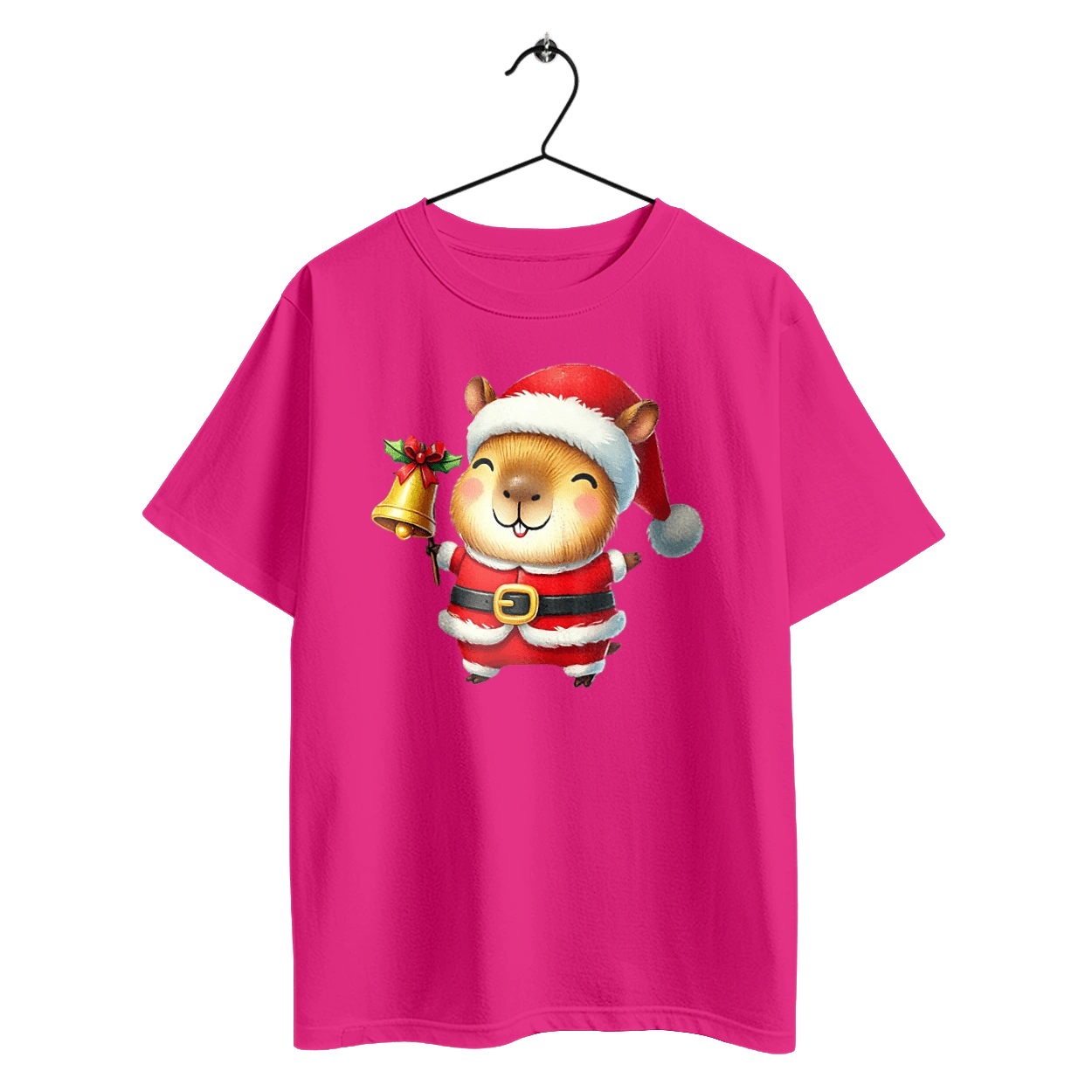 Funny capybara with a bell