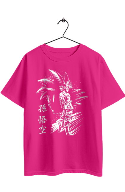Oversized t-shirt with prints Dragon Ball Son Goku. Anime, dragon ball, goku, manga, son goku, tv series. 2070702