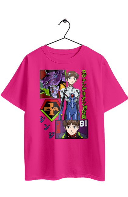 Футболка оверсайз з принтом "Євангеліон". Evangelion, neon genesis evangelion, аніме, єва 01, євангеліон, манга, синдзі, янгол. 2070702