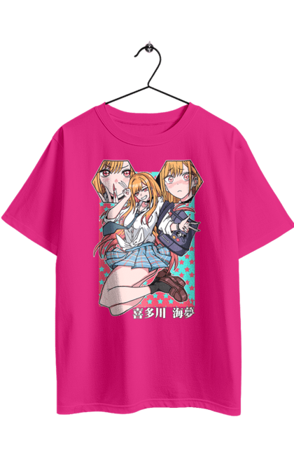 Футболка оверсайз з принтом "Ця фарфорова лялечка закохалася". Anime, manga, marin kitagawa, my dress-up darling, аніме, манга, марін, марін кітагава, фарфорова лялечка. 2070702