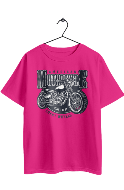 Футболка оверсайз з принтом "Крутий vintage мотоцикл". Америка, вінтаж, вінтажний, гарний, мотоцикл, мотоцикли, ретро, стильно, стильовий, чоловічий. 2070702