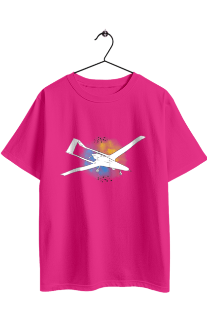 Футболка оверсайз з принтом "Товариш байрактар". Акварель, байрактар, небо, славаукраїні, україна. 2070702