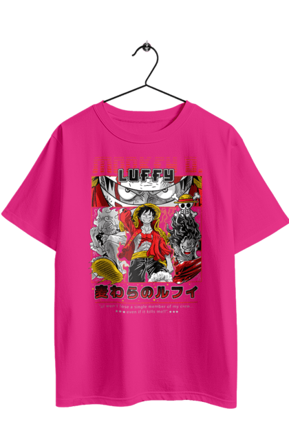 Футболка оверсайз з принтом "Ван Піс Луффі". Luffy, one piece, аніме, ван піс, великий куш, луффі, манга, монки де луффі, пірати. 2070702