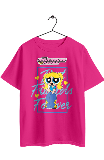 Футболка оверсайз з принтом "Круті дівчата Бульбашка". Bubbles, cartoon network, powerpuff girls, бульбашка, круті дівчата, мультсеріал, суперкрихітки. 2070702