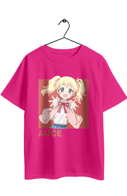 Футболка оверсайз з принтом "Золота мозаїка Аліса Картелет". Alice cartelet, anime, kiniro mosaic, kinmoza, manga, аліса, аліса картелет, аніме, золота мозаїка, манга. 2070702