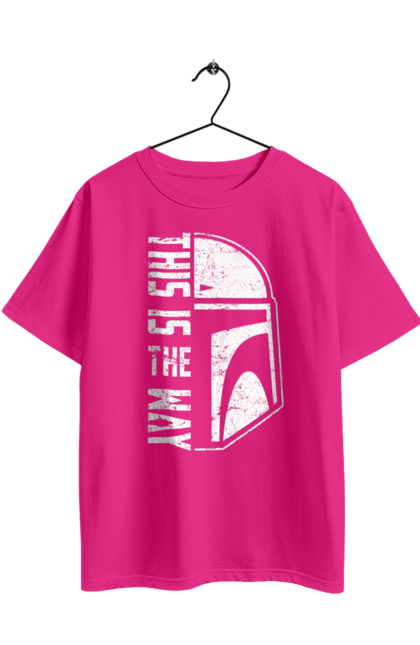 Футболка оверсайз з принтом "Такий шлях". Distressed, mandalorian helmet, movies, tv show, зоряні війни, кіно, малюк йода, мандаларець, такий шлях. 2070702