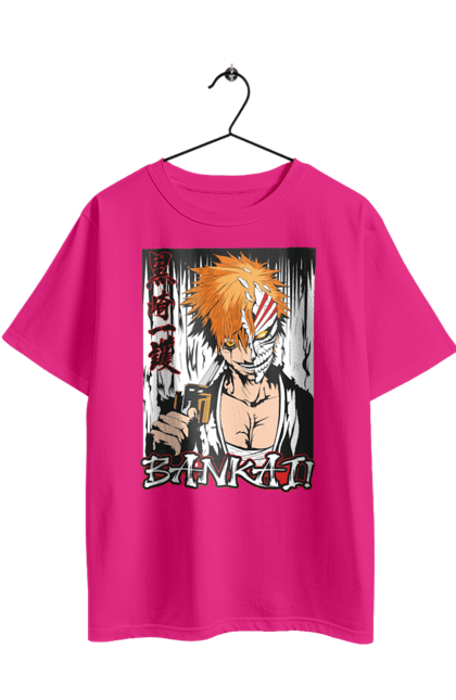 Футболка оверсайз з принтом "Бліч Куросакі Ічіґо". Anime, bleach, ichigo kurosaki, manga, аніме, бліч, ічіго, куросакі ічіґо, манга. 2070702