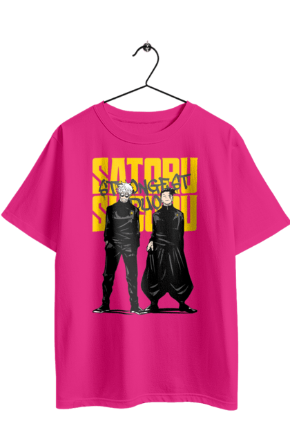 Футболка оверсайз з принтом "Магічна битва Годжо та Гето". Anime, geto, gojo, jujutsu kaisen, manga, suguru geto, аніме, годжо, магічна битва, манга. 2070702