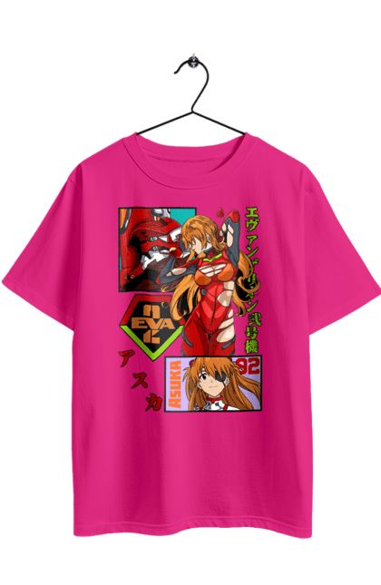Футболка оверсайз з принтом "Євангеліон Аска". Asuka, аніме, аска, аска ленглі сорью, єва, єва 02, євангеліон, манга, меха, синдзі. 2070702