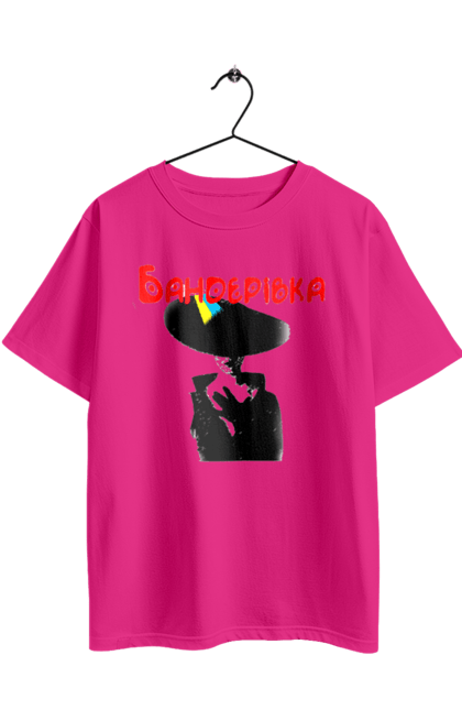 Футболка оверсайз з принтом "Бандерівка". Бандера, бандерівка, війна, військово повітряні війська, вірю в зсу, все, літак, ні війні, орки, слава україні, україна, українка. 2070702