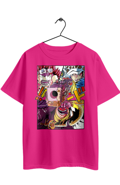 Футболка оверсайз з принтом "Шарлота, Трафальгар Ло та Юстасс Кід". Charlotte, eustass kid, one piece, trafalgar law, аніме, ван піс, манга, трафальгар ло, шарлота, юстасс кід. 2070702