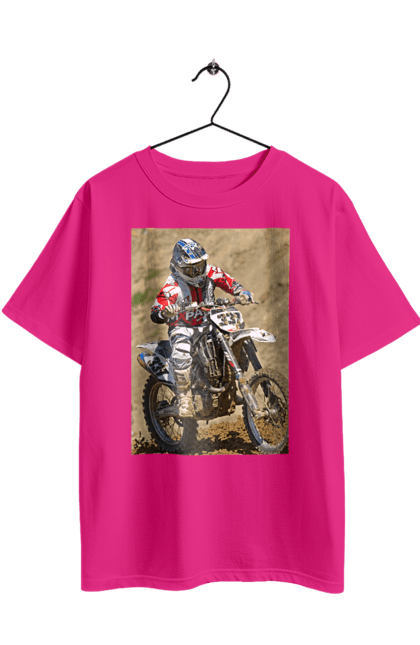 Футболка оверсайз з принтом "МОТОГОНЩИК". Мото, мотогонщик, мотоцикл, спорт, спортсмен. 2070702