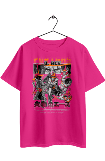 Футболка оверсайз з принтом "Ван Піс Портгас Д. Ейс". Fire fist, gol d. ace, one piece, portgas d. ace, аніме, ван пис, ван піс, гол д. ейс, манга, портгас д. ейс. 2070702