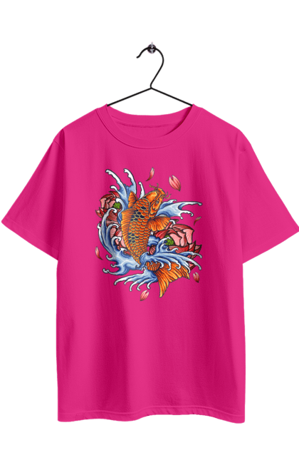 Футболка оверсайз з принтом "Риба і хвилі". Ryba, квітка, хвиля. 2070702