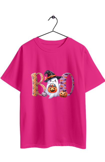 Футболка оверсайз з принтом "Хелловін Привид". 31 жовтня, halloween, гелловін, жовтень, капощі, ласощі, лякати, привид, свято, хелловін. 2070702