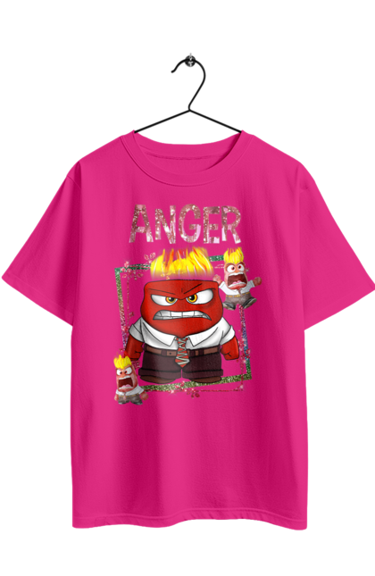 Футболка оверсайз з принтом "Думками навиворіт Гнів". Anger, inside out, pixar, гнів, головоломка, думками навиворіт, емоції, мультфільм. 2070702