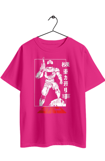 Футболка оверсайз с принтом Оперуполномоченный Джибан. Jiban, mobile cop, mobile cop jiban, джибан, сериал, супергерой. 2070702