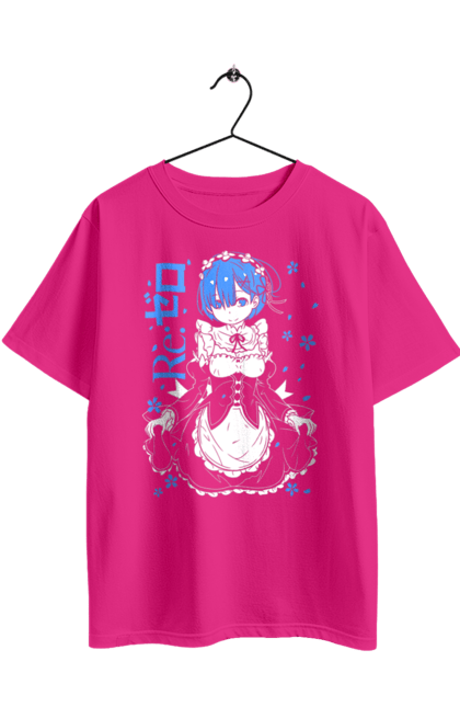 Футболка оверсайз з принтом "Re:Zero Рем". Anime, manga, re:zero, rem, аніме, драма, манга, рем, трилер, фентезі. 2070702