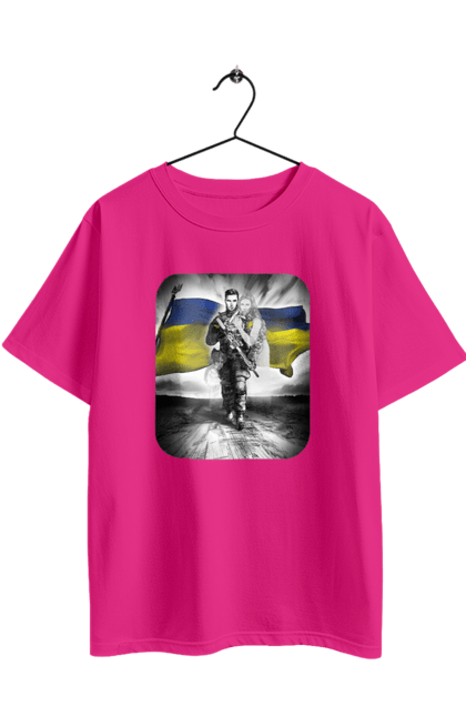 Футболка оверсайз з принтом "Захисник України". Дівчина, захисник, прапор, прапор україни, символіка, сиьволіка, україна. 2070702