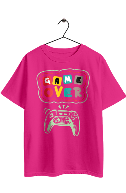 Футболка оверсайз з принтом "Гру закінчено". Game, game over, гра, гру закінчено, життя, кінець, смуток. 2070702