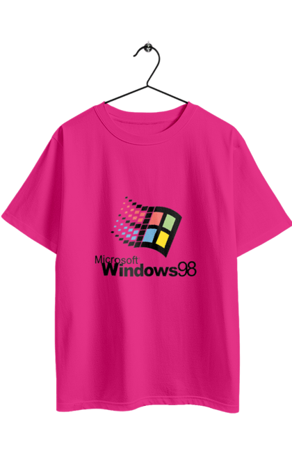 Футболка оверсайз з принтом "Windows98". Angular, c, css, html, it, javascript, jquery, php, python, react, svelt, vue, айтишник, айті, гумор, код, кодувати, прогер, програміст, програмісти, ти ж, ти ж програміст, тиж програміст. 2070702