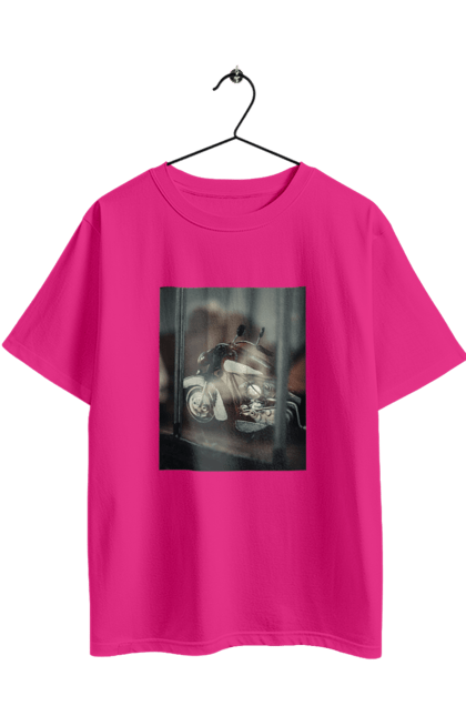 Футболка оверсайз з принтом "Мото". Байк, дорога, мото, сила, швидкість. 2070702