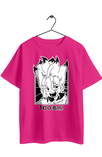 Футболка оверсайз з принтом "Dr. Stone Сенку". Dr. stone, ishigami, senku, senku ishigami, аніме, доктор стоун, ісіґамі, ісіґамі сенку, манга, сенку. 2070702