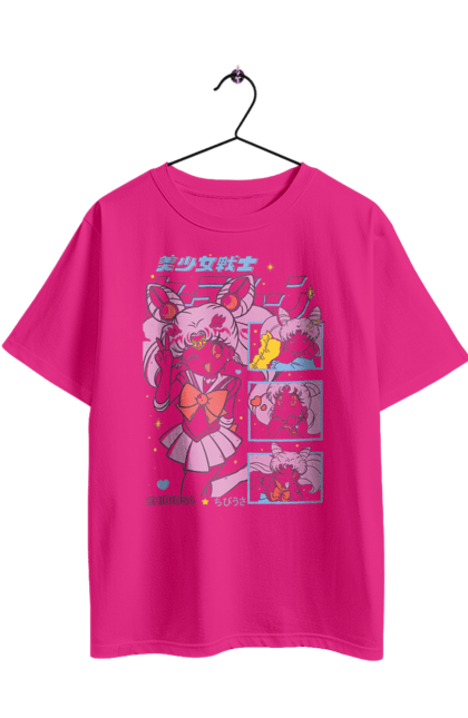 Футболка оверсайз с принтом Сейлор Мун Чибиуса. Chibiusa, sailor moon, аниме, драма, махо-сёдзё, сейлор мун, сериал, чибиуса. 2070702