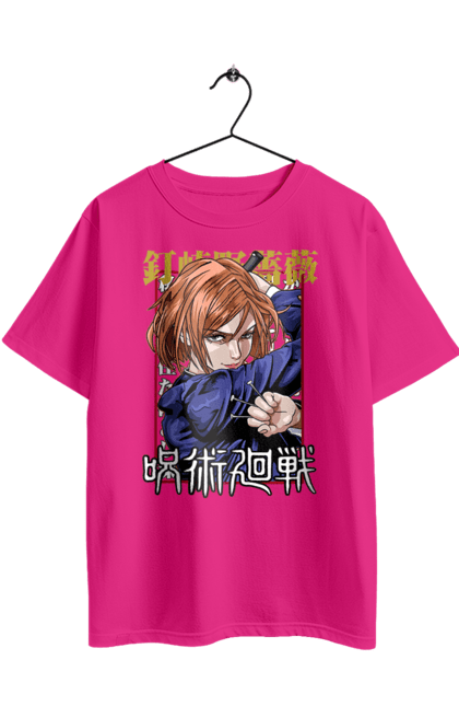Футболка оверсайз з принтом "Магічна битва Нобара". Anime, jujutsu kaisen, manga, nobara, nobara kugisaki, аніме, магічна битва, манга, нобара, нобара кугісакі. 2070702