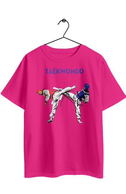 Футболка оверсайз з принтом "Тхеквондо". Taekwondo, бойове мистецтво, корея, спорт, таеквондо, тренування, тхеквондо. 2070702