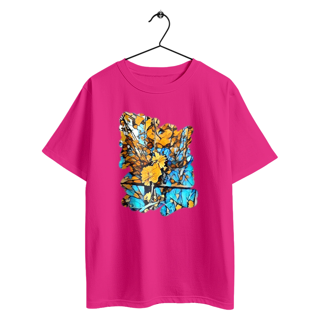 Жовті квіти на синьому фоні