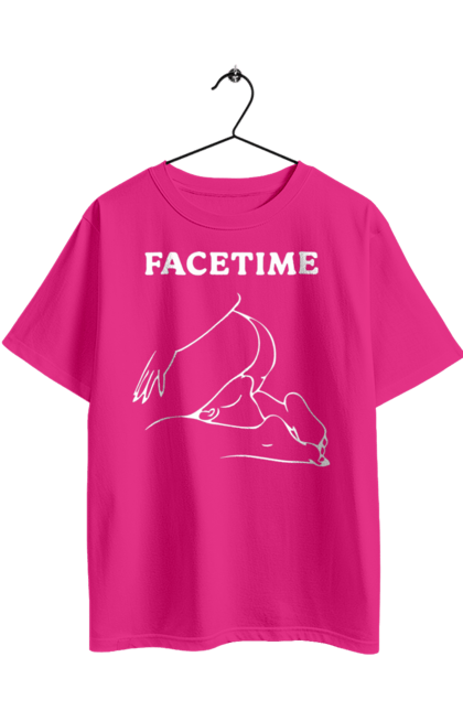 Футболка оверсайз з принтом "Фейстайм". Вульгарна, гумор, прикольна, смішна, фейстайм. 2070702