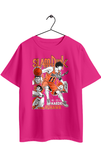 Футболка оверсайз з принтом "Слем данк Каеде Рукава". Kaede rukawa, slam dunk, аніме, баскетбол, каеде рукава, манга, слем-данк, спокон, спортивне аніме, сьонен. 2070702