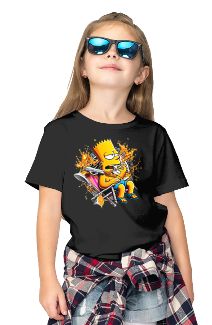 Children's t-shirt with prints Bart Simpson Versace. Bart, cartoon, serial, simpson, versace. 2070702