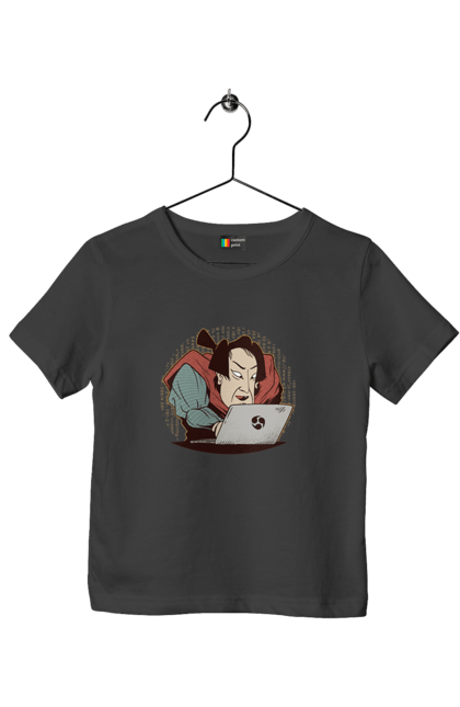 Футболка дитяча з принтом "Ніндзя програміст". Angular, c, css, html, it, javascript, jquery, php, python, react, svelt, vue, айтишник, айті, гумор, код, кодувати, прогер, програміст, програмісти, ти ж, ти ж програміст, тиж програміст. 2070702