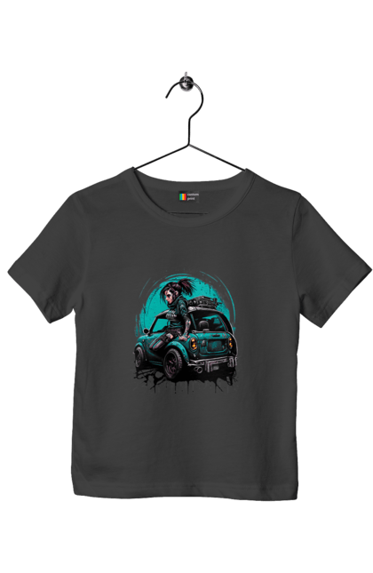 Футболка дитяча з принтом "Кіберпанк дівчина". Арт, графіка, дівчата, ігри, кіберпанк, малюнок. 2070702