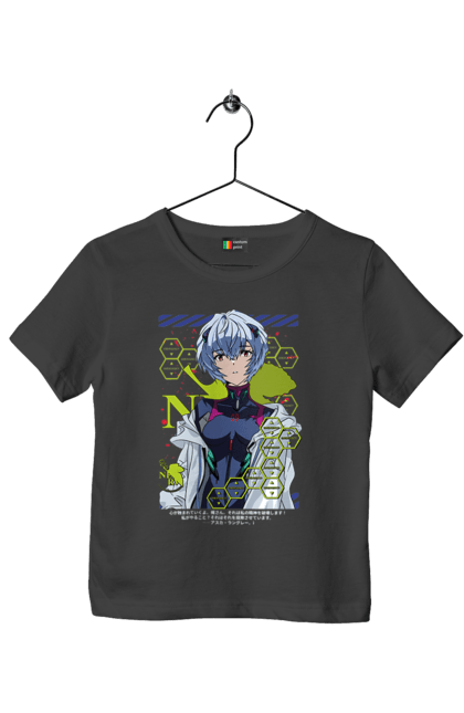 Children's t-shirt with prints Evangelion Rei. Anime, evangelion, eve, kaoru, manga, rei ayanami, shinji. 2070702