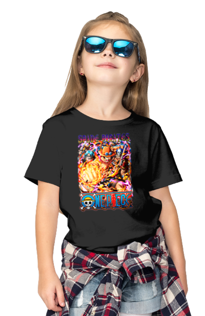 Children's t-shirt with prints One Piece Portgas D. Ace. Anime, fire fist, gol d. ace, manga, one piece, portgas d. ace, straw hat pirates. 2070702