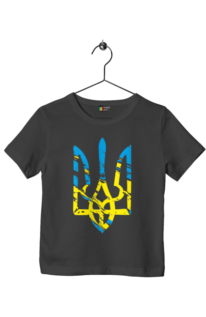 Футболка дитяча з принтом "З Гербом". Герб, з гербом, з тризубом, патріотична, тризуб, як у порноактора. 2070702